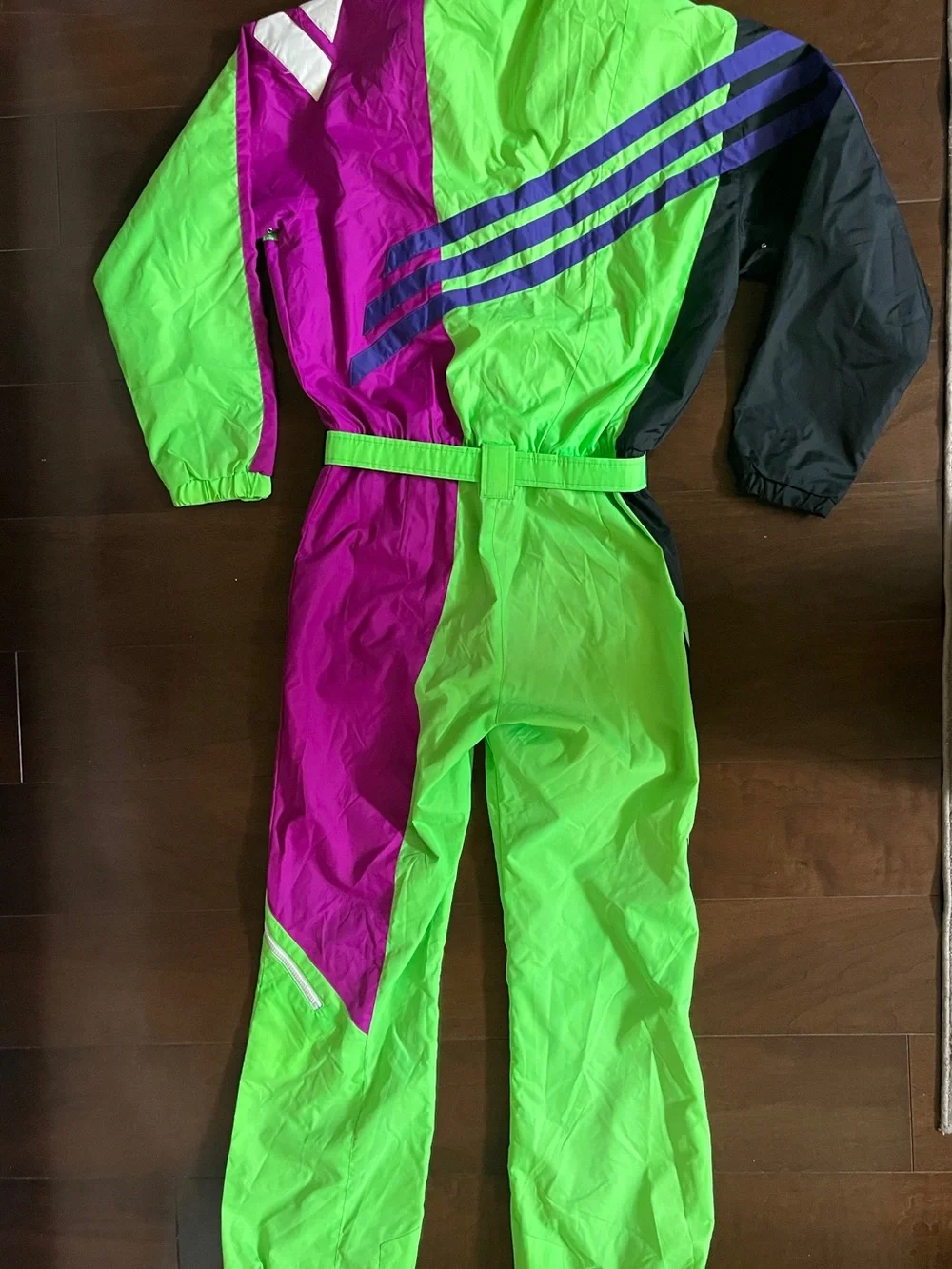Obermeyer Neon Green, Pink and Black One-Piece Ski Bib